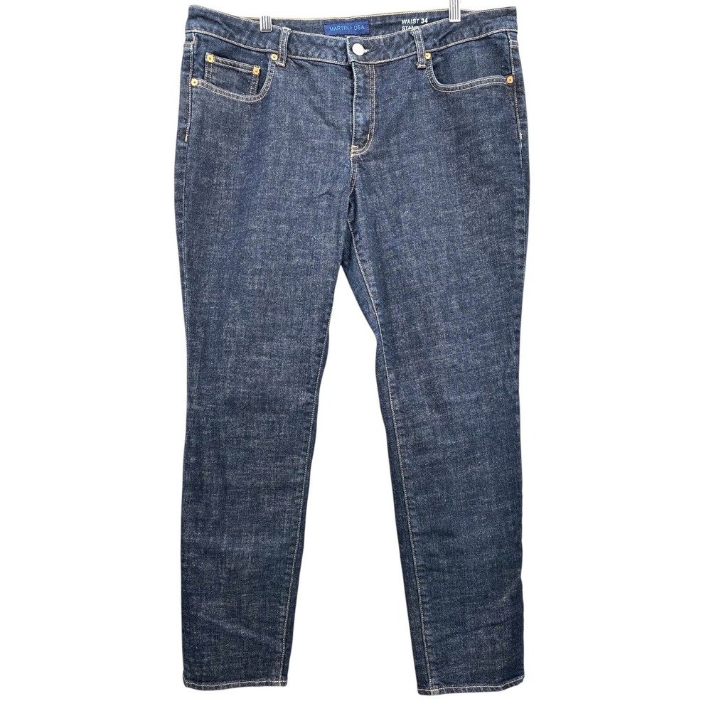 MARTIN + OSA Women's 34 Osa‎ Slim Fit Low Rise Dark Rinse 5-Pocket Denim Jeans